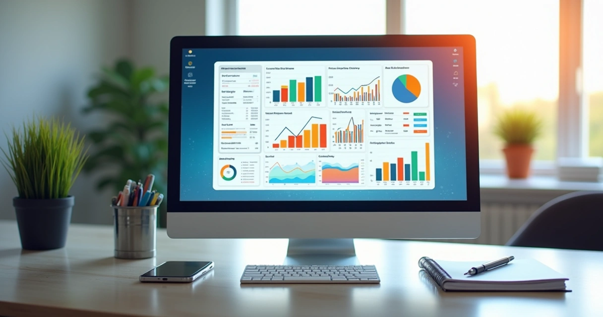 Tela de dashboard digital com métricas de vendas, gráficos e análises estratégicas para vendedores do Mercado Livre