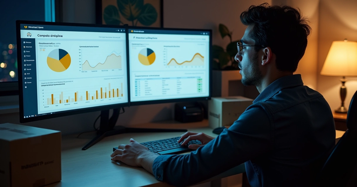 Seller analisando quanto concorrente vende no Mercado Livre com painel de comparação de anúncios