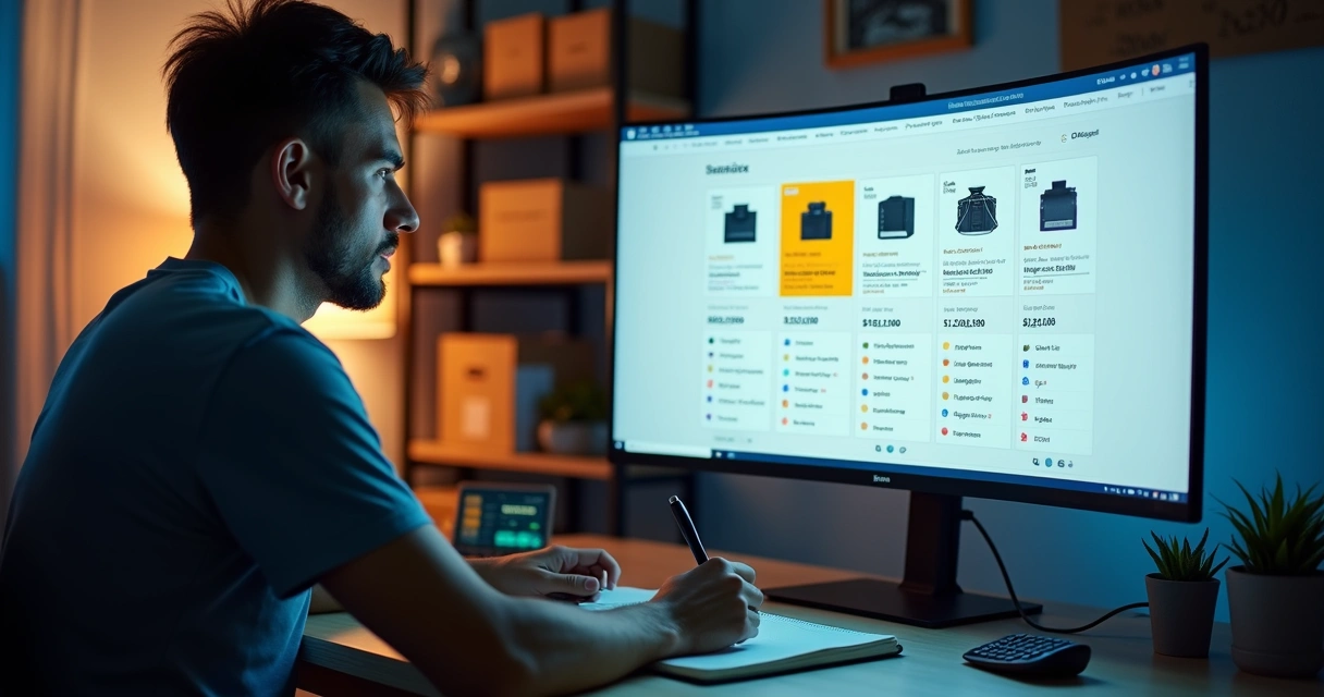 Vendedor analisando quem ganha a Buy Box no Mercado Livre em tela de catálogo concorrente