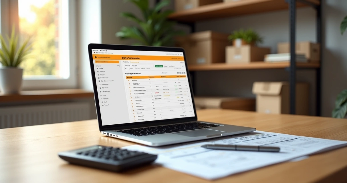 Vendedor checando painel de comissões extras de afiliados Shopee no notebook