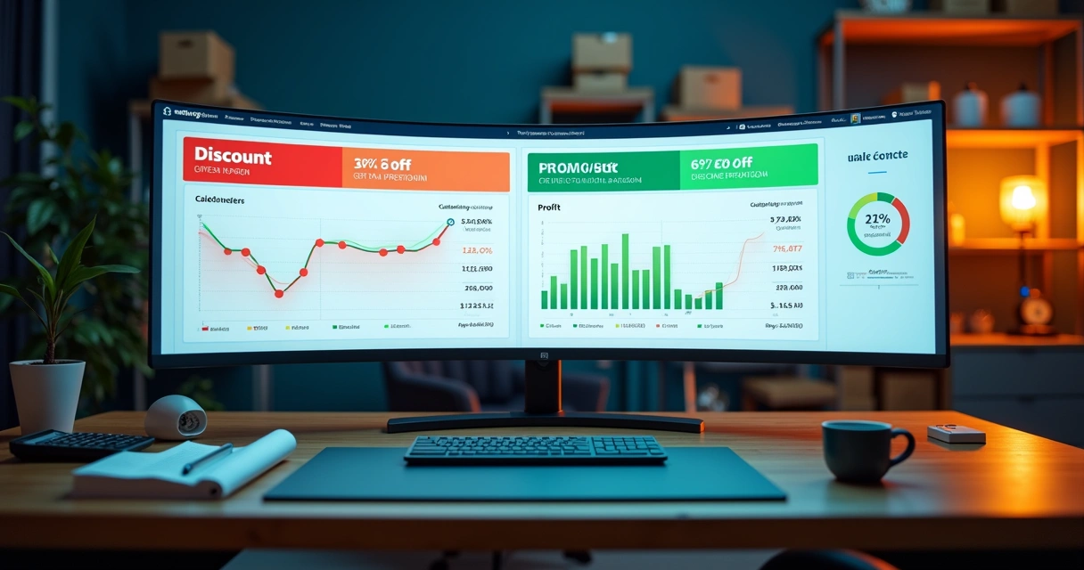 Seller de marketplace analisando campanha de promoção com foco em lucro