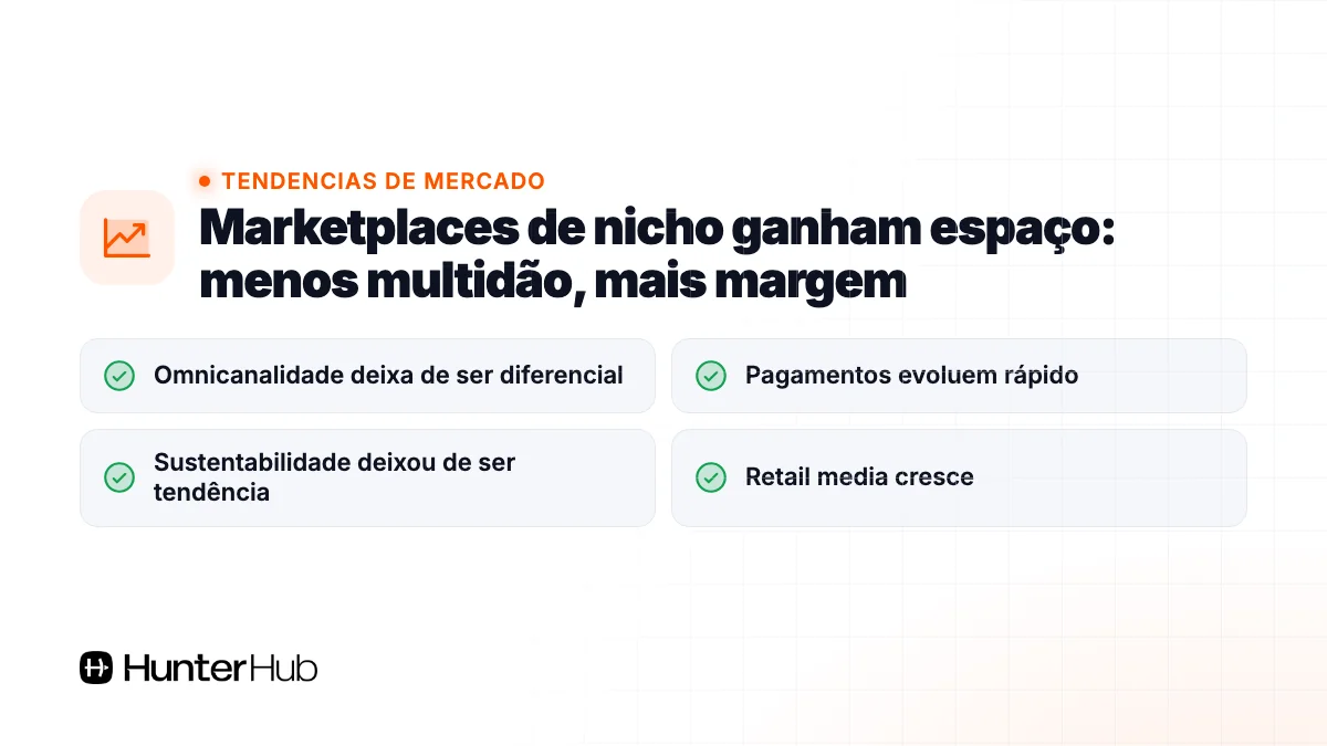 3. Marketplaces de nicho ganham espaço: menos multidão, mais margem