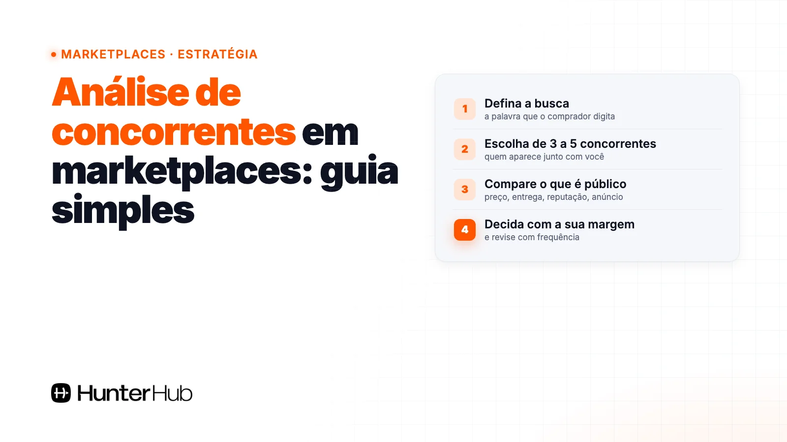 Análise de concorrentes em marketplaces: definir a busca, escolher concorrentes, comparar e decidir