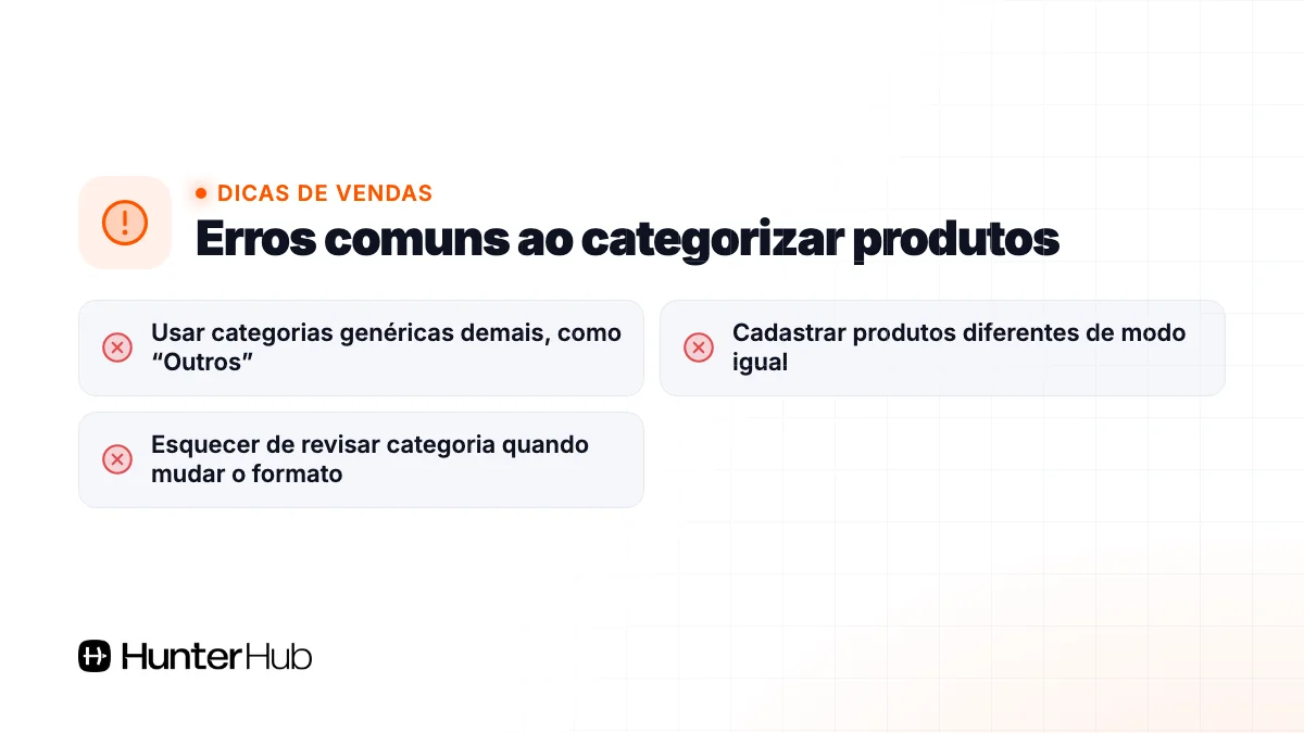 Erros comuns ao categorizar produtos