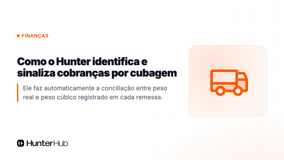 Como o Hunter identifica e sinaliza cobranças por cubagem