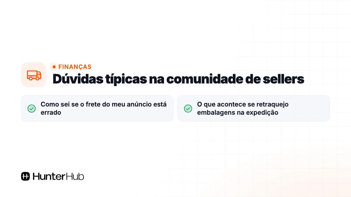 Dúvidas típicas na comunidade de sellers