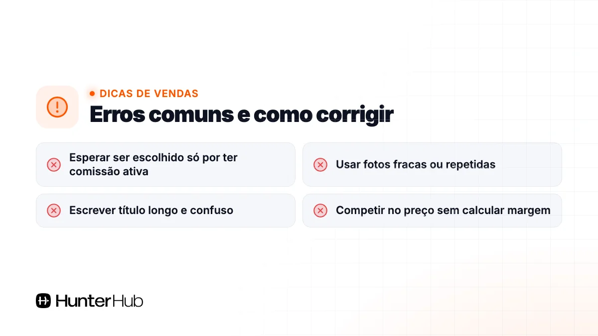 Erros comuns e como corrigir