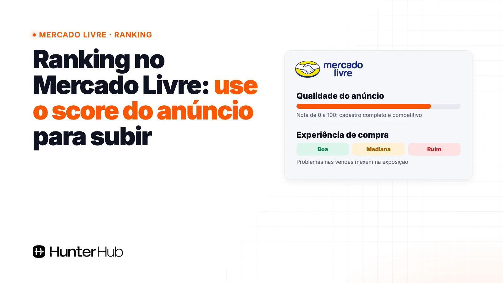 Ranking no Mercado Livre: Qualidade do anúncio e Experiência de compra, os dois indicadores do score