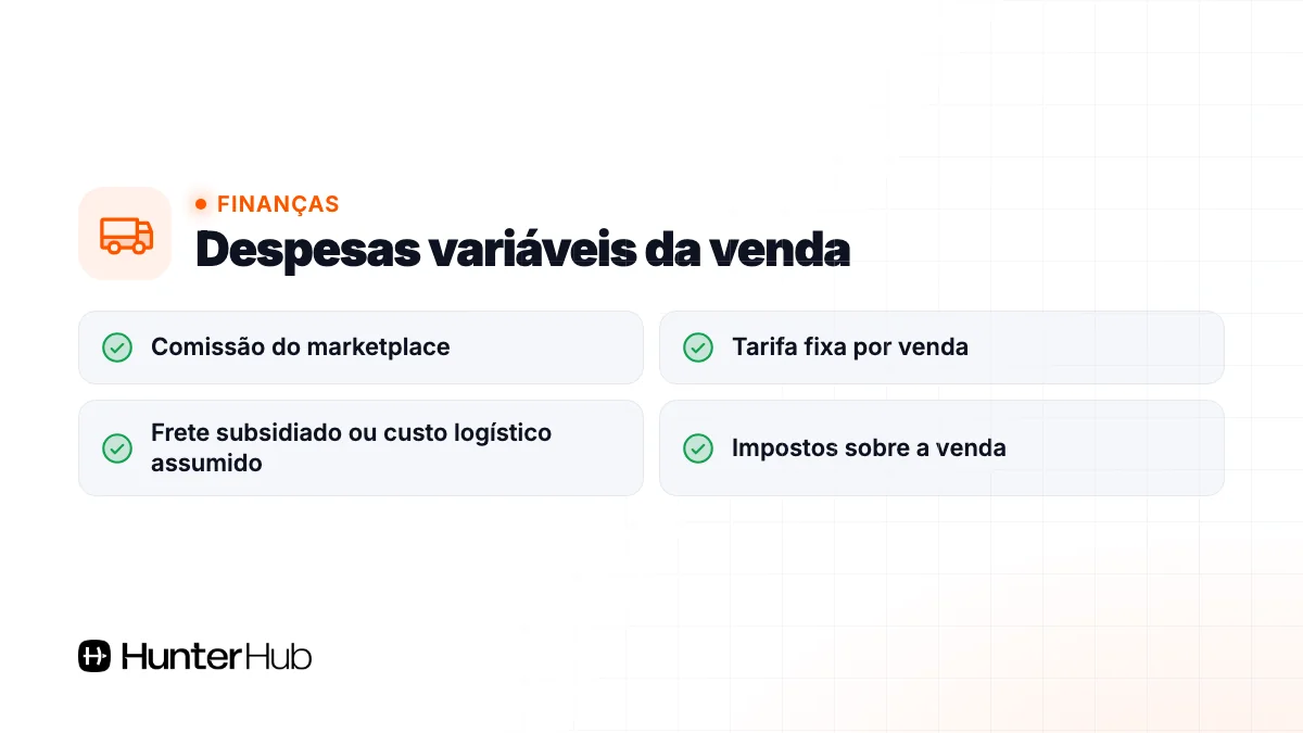 Despesas variáveis da venda