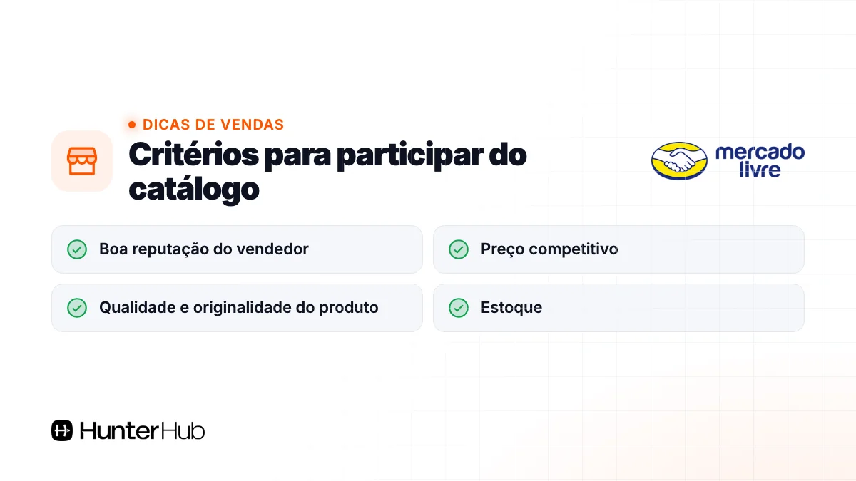 Critérios para participar do catálogo