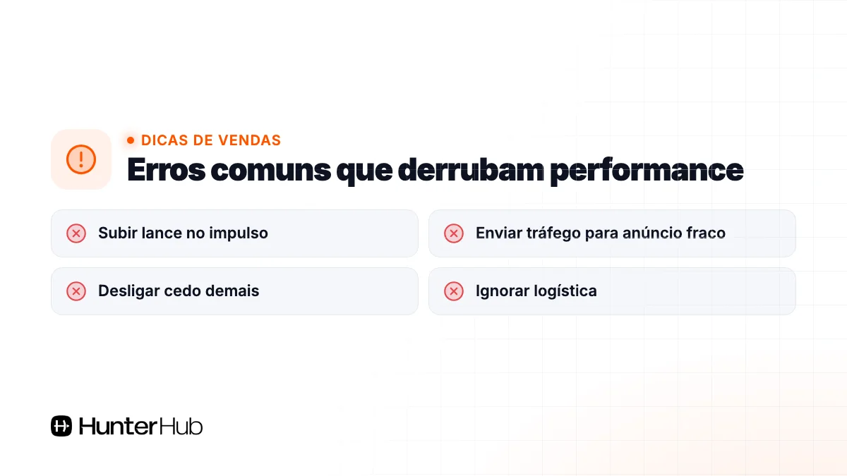 Erros comuns que derrubam performance