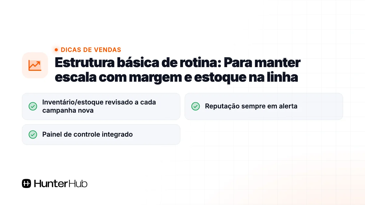 Estrutura básica de rotina: Para manter escala com margem e estoque na linha
