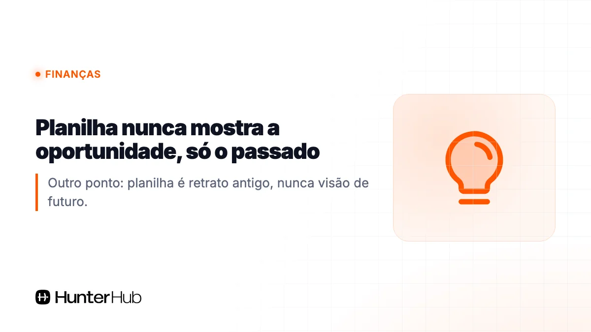 Planilha nunca mostra a oportunidade, só o passado