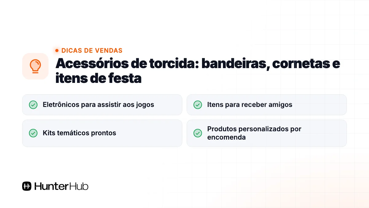 3. Acessórios de torcida: bandeiras, cornetas e itens de festa