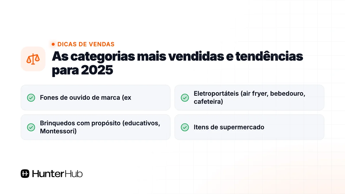 As categorias mais vendidas e tendências para 2025