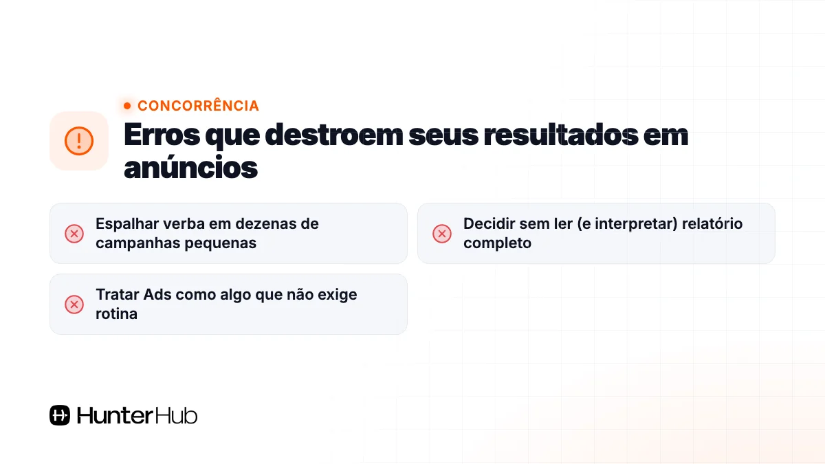 Erros que destroem seus resultados em anúncios
