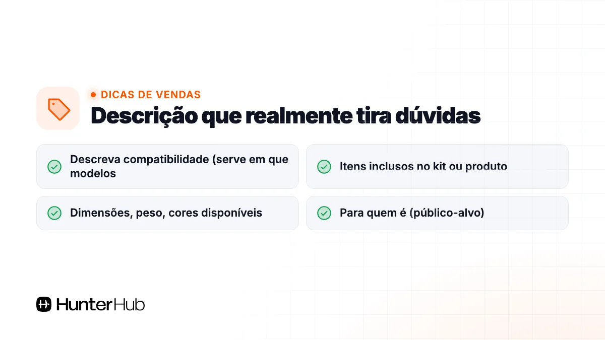 3. Descrição que realmente tira dúvidas
