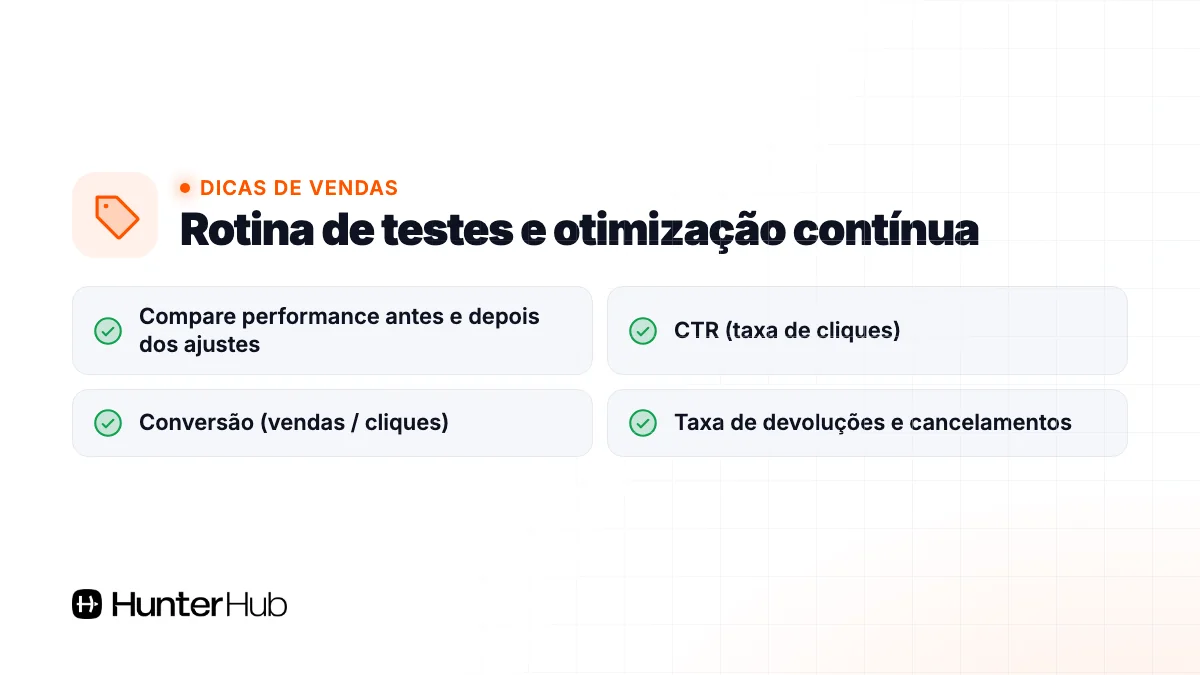 5. Rotina de testes e otimização contínua