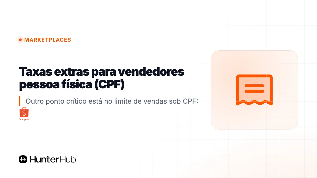 Taxas extras para vendedores pessoa física (CPF)