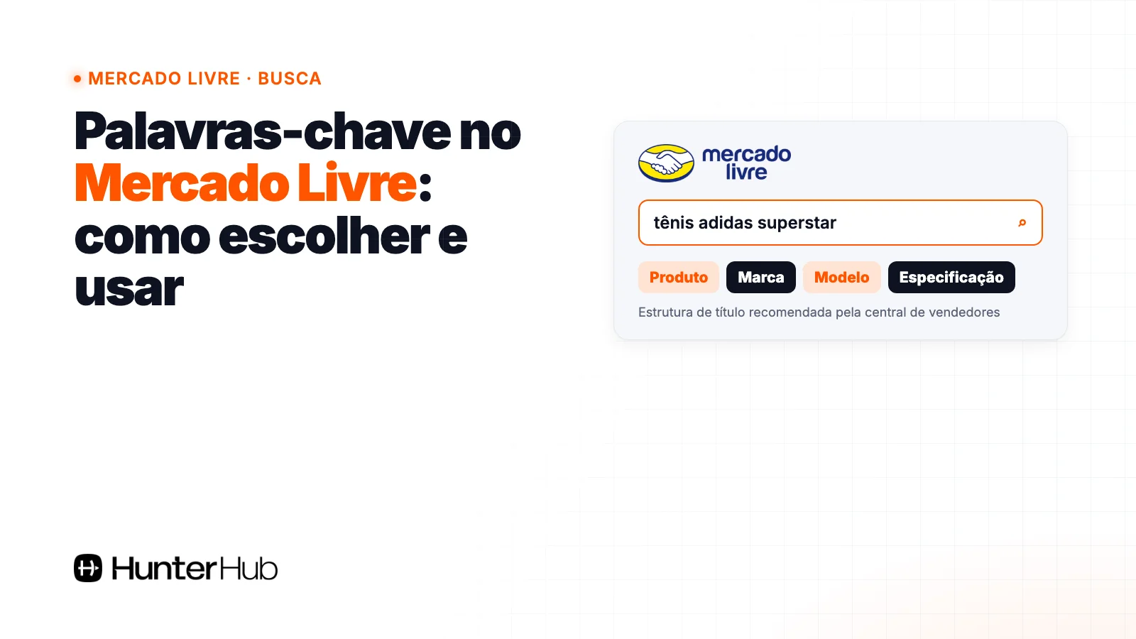 Palavras chaves Mercado Livre: busca com título no formato produto, marca, modelo e especificação